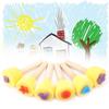 6PCS Wooden Handle Kid Sponge Painting Stamp Roller Brushes Child Educational DIY Painting Tool