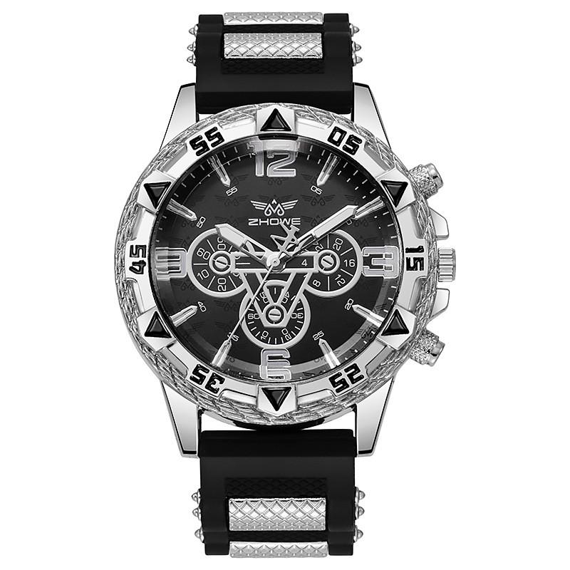 Casual Sports Silicone Watch For Men With Quartz Movement And Round Dial