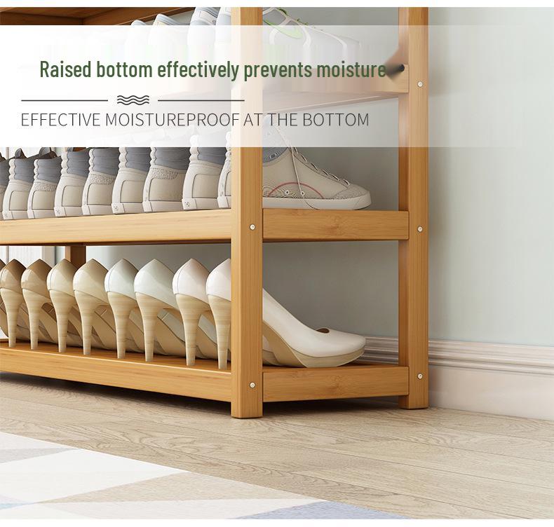 Economical Bamboo Shoe Rack for Home Entrance, Stylish Multi-layer Indoor Storage Cabinet