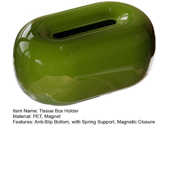 Magnetic Tissue Box Holder Tissue Dispenser Cover with Spring Support Magnetic Closure Tissue Box Cover