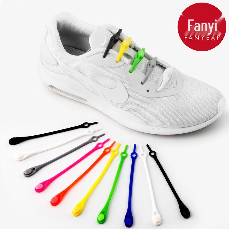 Silicone No-Tie Shoelaces with Free Shipping - 10Y A1P60 Lazy Buckle