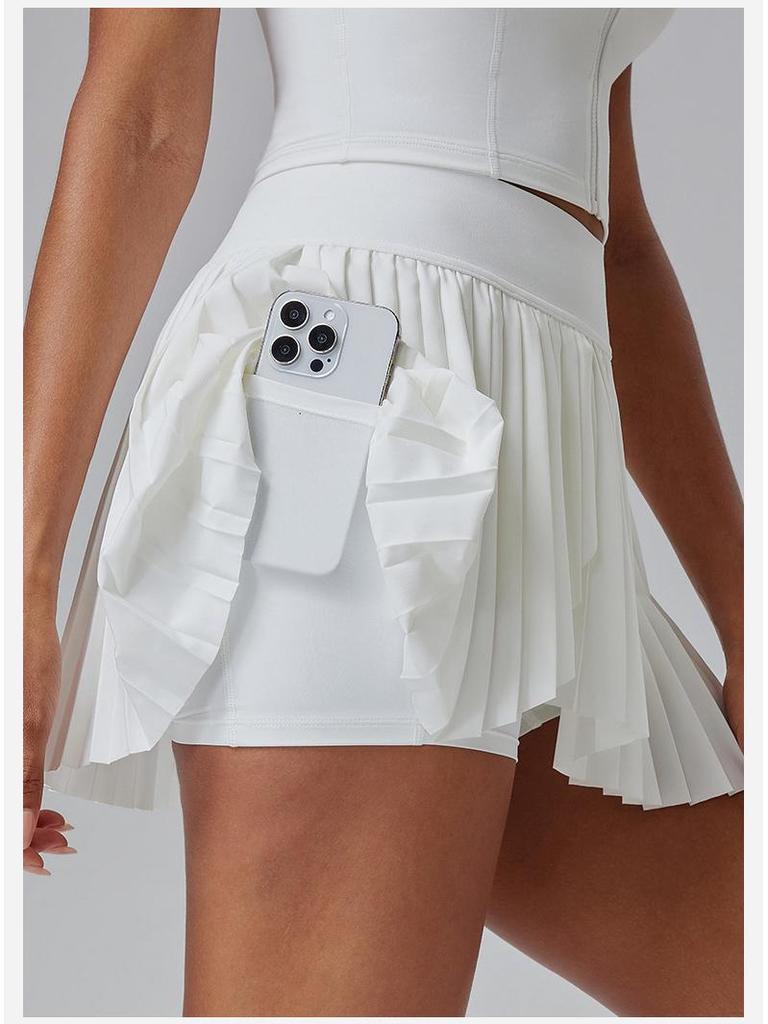 Damen Freizeit Plissee Sport Minirock - Slim Fit, Anti-Exposition, Perfekt für Tennis, Outdoor-Fitness, Yoga, Sommerbekleidung