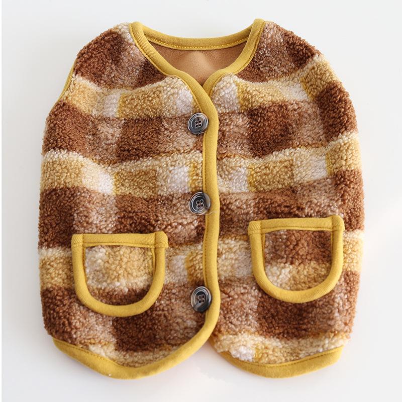 French Bulldog Red Plaid Vest Double Layer Casual for Chubby Dogs Corgi English Bulldog Pug