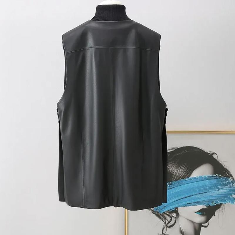 Vest for Women Spring Autumn Warm Stretchy Sleeveless V-neck Oversize Jacket