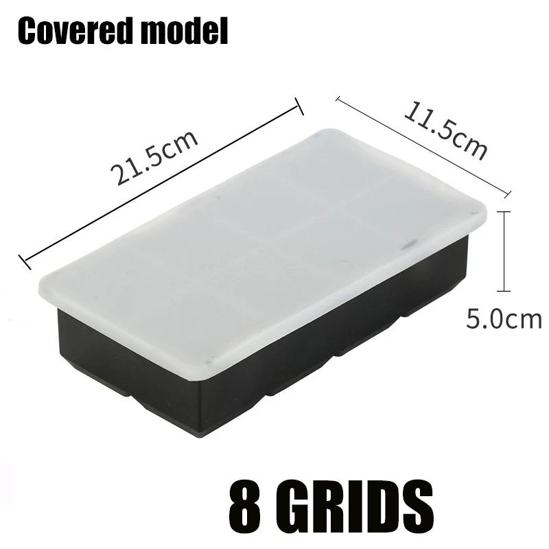 4/6/8/15 Grids Silica Gel Ice Cube Mold Large Square Ice Cube Ice Cube Mold DIY Ice Maker Cube Tray Ice Cube Tray