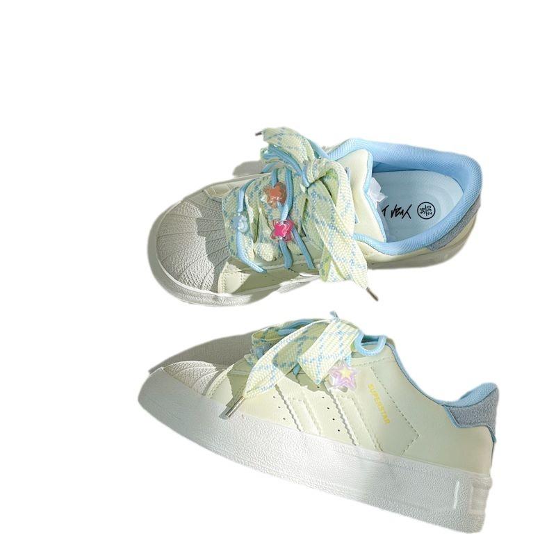 Shell niche design board shoes female students 2025 early spring new sweet versatile platform casual white shoes