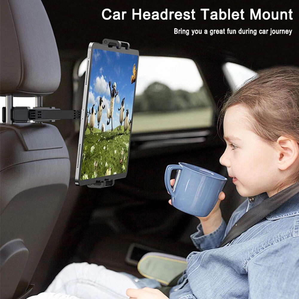 360 Degree Rotation Car Headrest Tablet Mount Non Slip Car Tablet Holder Car Use