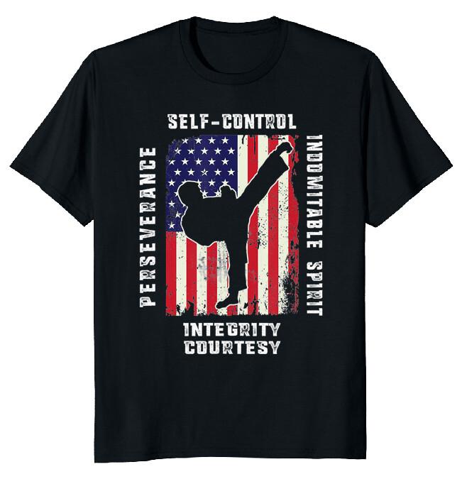 

Cool American Flag Taekwondo Tae Kwon Do Martial Arts TShirt Unisex T-Shirt XXL