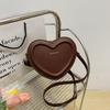 Fashion Heart Shape Crossbody Bags for Women  Solid Color Pu Shoulder Bag Casual Ladies Handbags Designer Women Bags