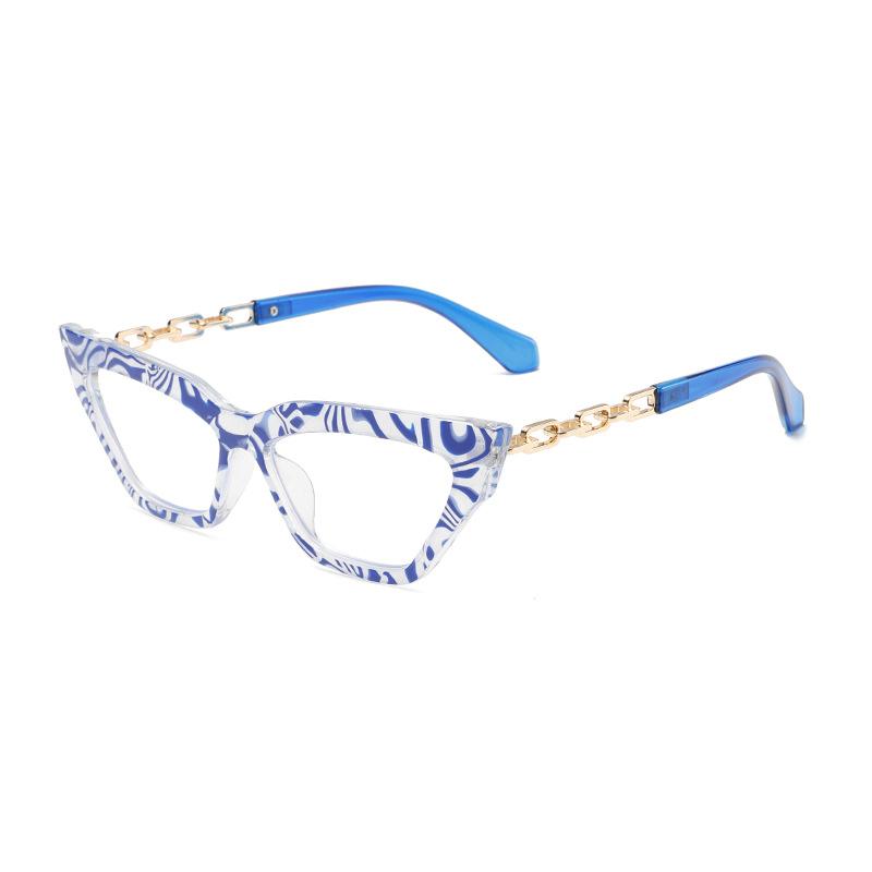 

Cat Eye Colored Stripes Frame Hyperopic Photochromic Anti Blue Ray Women Sunglasses Presbyopic Astigmatism Prescription Glasses Single Version&1.56&Anti Blue Ray синій
