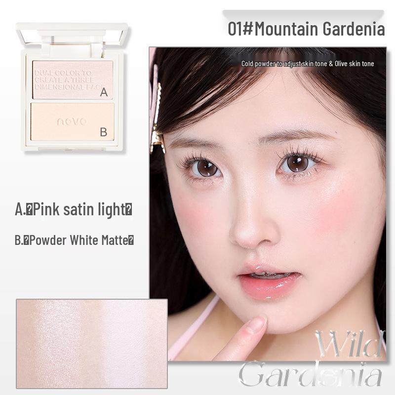 NOVO Dual-Color Contour & Highlight Palette: 3D Contouring, Matte Highlight, Nose & Shadow All-in-One Solution