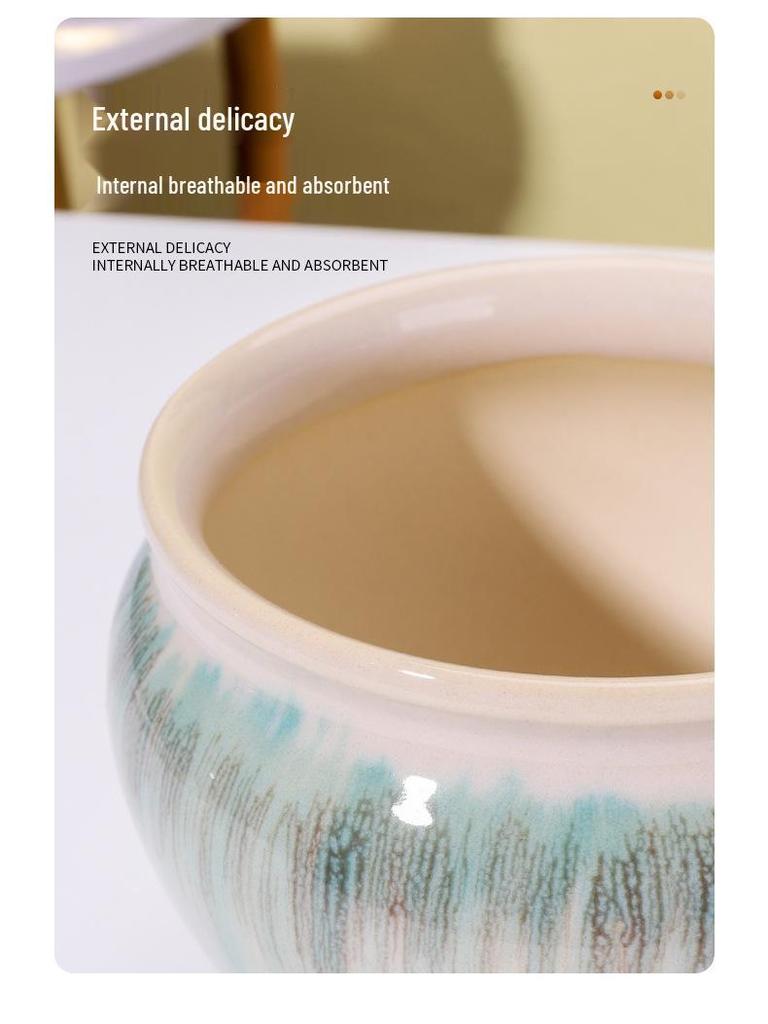 Luxuriöser Keramik-Übertopf im europäischen Stil für Phalaenopsis-Orchideen, für Balkon oder Wohnzimmer