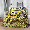 1pc Spongebob Headphones Shield Flannel Blanket Soft Warm Throw Blanket for Bedroom Living Room Bed Travel Camping Picnic Gift. MT71601194