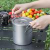 Boundless Voyage 1.4L Titanium Pot Rice Cooker Set Ultralight Camping Cookware for Outdoor, Hiking, Travelling Cooking W-Ti2093c