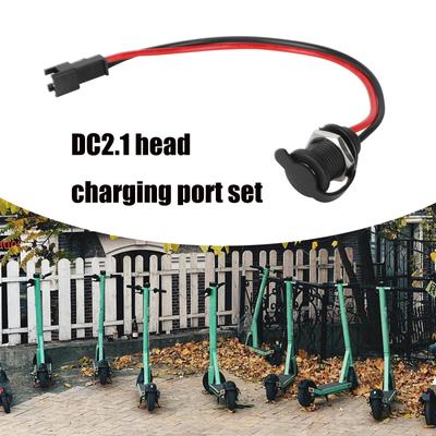 Electric Scooter Charging Socket DC5.5x2.1mm Female Jack Socket Power Panel Mount Waterproof Connector With Cable