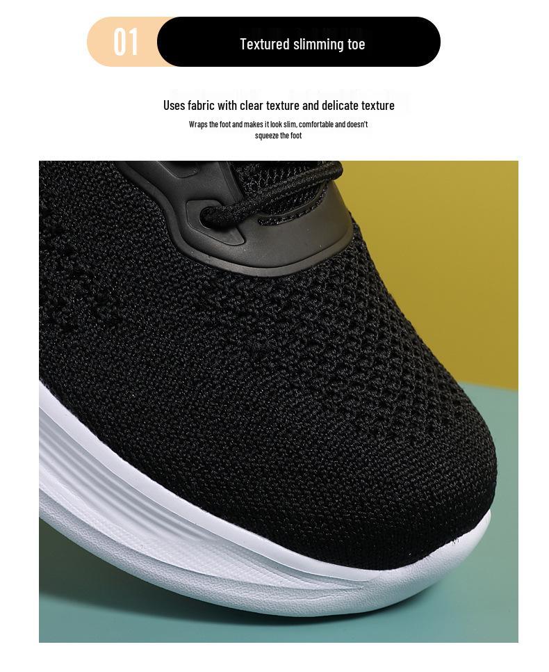 Women's Breathable Flyknit Low-Top Running Shoes - Non-Slip, Lightweight, Casual All-Season Sports Footwear