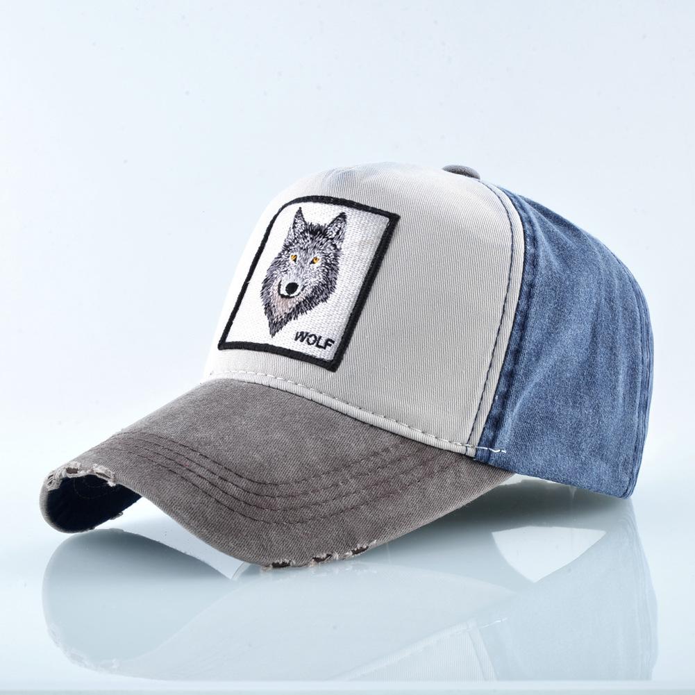 Cap With Embroidery Animals Patch Men Snapback Hip Hop Dad Hats Women Four Seasons Adjustable Visor Cap Vintage Denim Baseball Minimalist