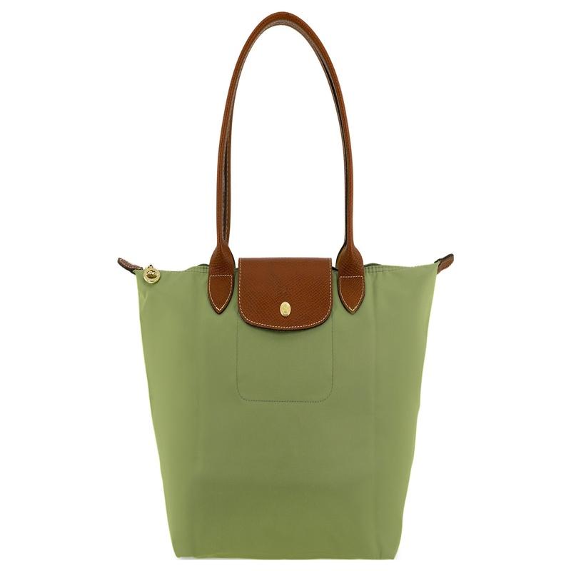 Longchamp shoulder bag Le Pliage 28 solid color logo snap zipper closure canvas with leather dumpling tote tote shopping hand medium size 2605089P77