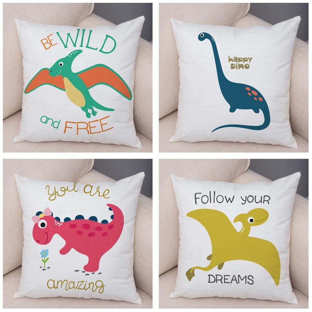 Süße Cartoon-Dinosaurier-Dekorative Kissenhülle Büro Wohnzimmer Heim-Kissenhülle Auto-Schmuck