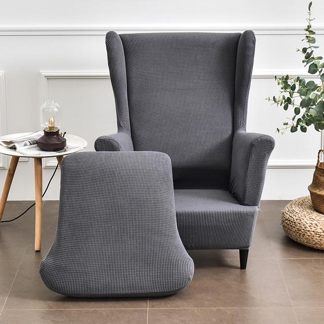 Stretch Wingback Chair Sofa Slipcover Sofa Cover Furniture Protector Couch Soft With Elastic Bottom Spandex Jacquard