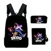 Trendy Popular SK8 the infinity 3D Print 3pcs/Set pupil School Bags Laptop Daypack Backpack Inclined shoulder bag Pencil Case