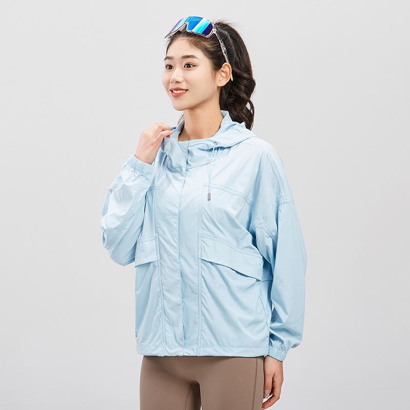 New sunscreen clothing women's UV protection upf10 + breathable outdoor sunscreen clothing light and thin hooded jacket