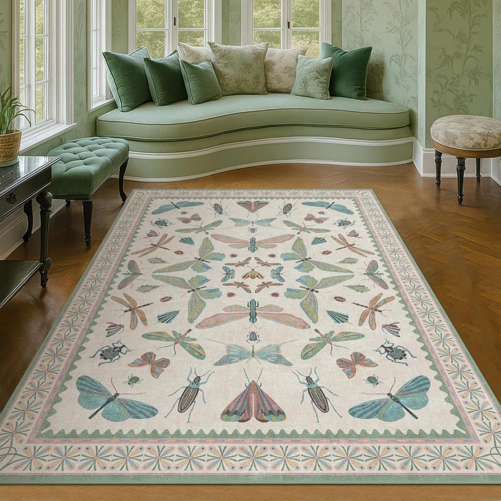 Multicolored Insect Art Carpet for Living Room Sofa Rug Home Decor Bedroom Rug Lounge Hallway Kitchen Dining Table Mat Doormat
