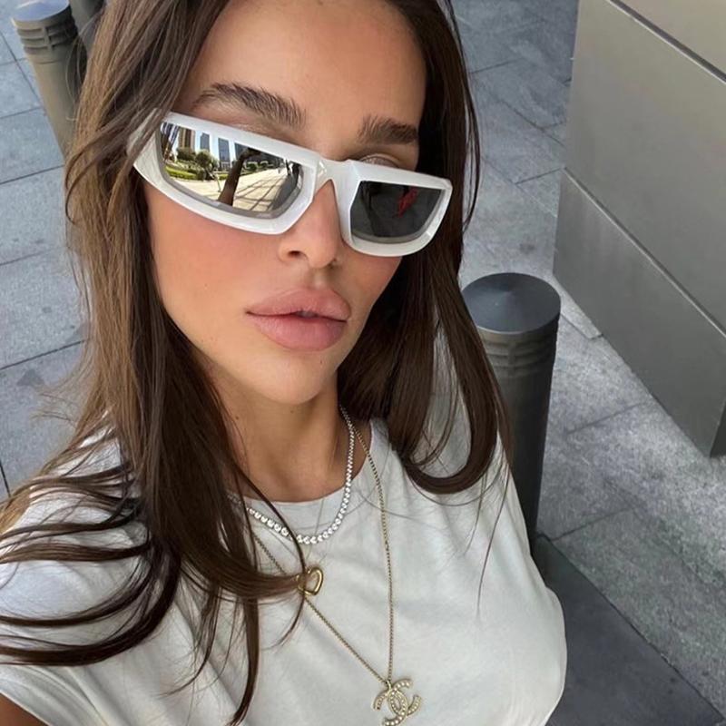 New Y2K Sports Punk Sunglasses Women Brand Designer Rectangular Goggle Sun Glasses UV400 Colorful Mirror Fashion Eyewear