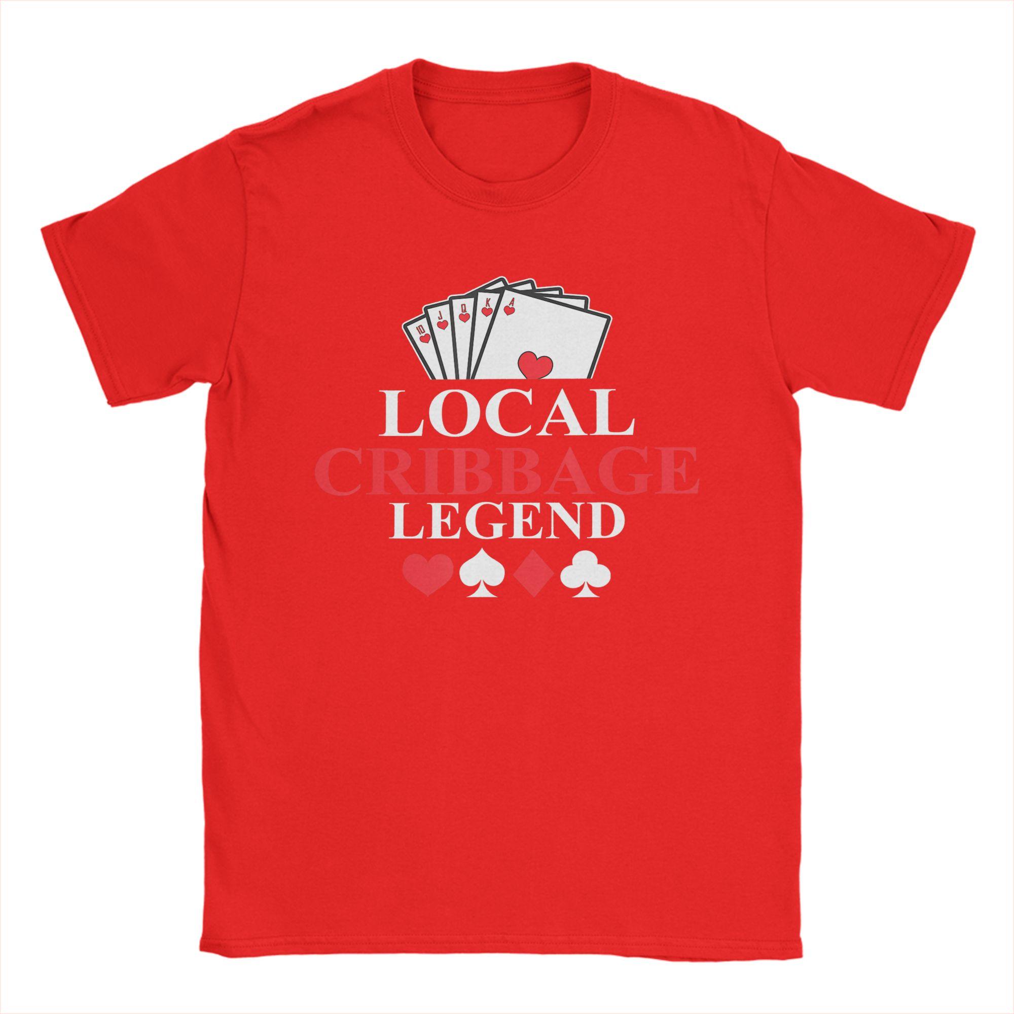 

Local Cribbage Legend Card Player T Shirt Men Pure Cotton Casual TShirts Round Collar Tees Short Sleeve Tops Party S