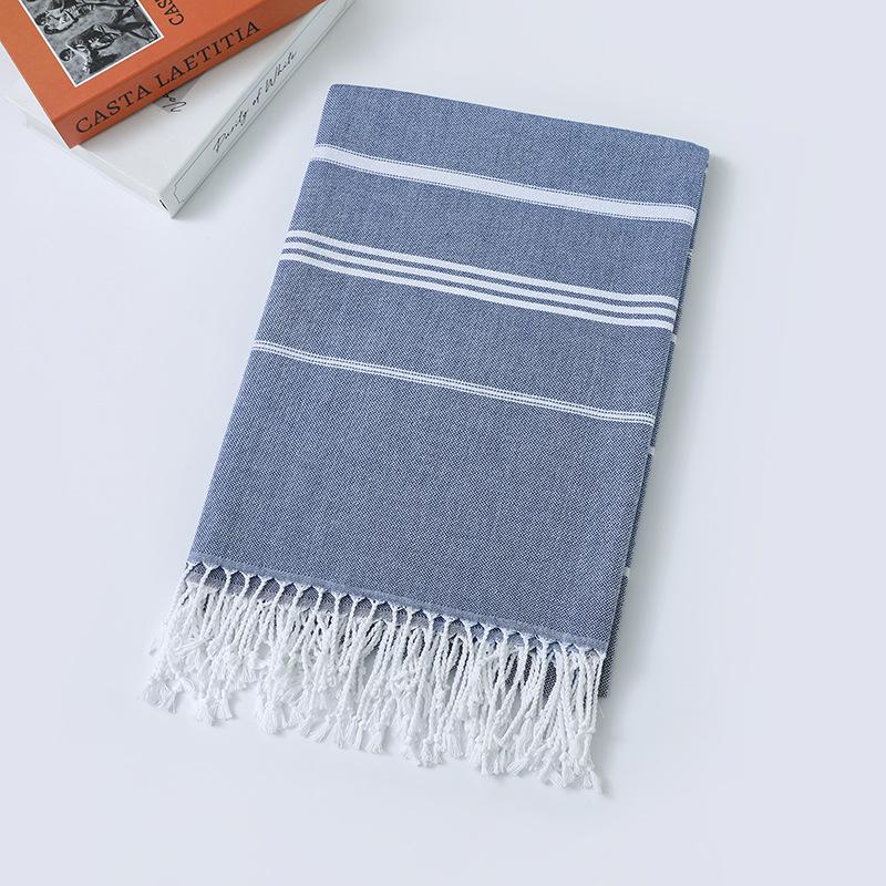 Turkish Striped Yarn-dyed Beach Towel with Tassels