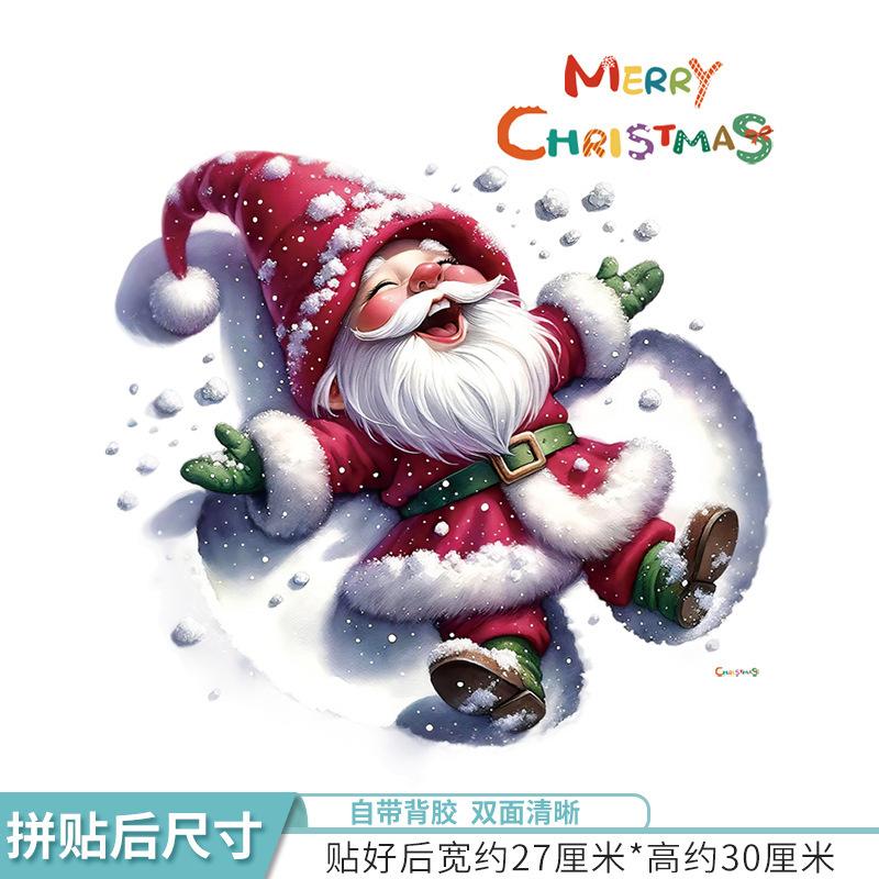 

Рождественская настенная наклейка наклейка на украшение оконного стекла наклейка на Новый год наклейка старик лось снеговик настенная наклейка 1PC