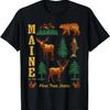 Maine Vintage-look Bear Moose Trees Deer Retro Souvenir T-Shirt