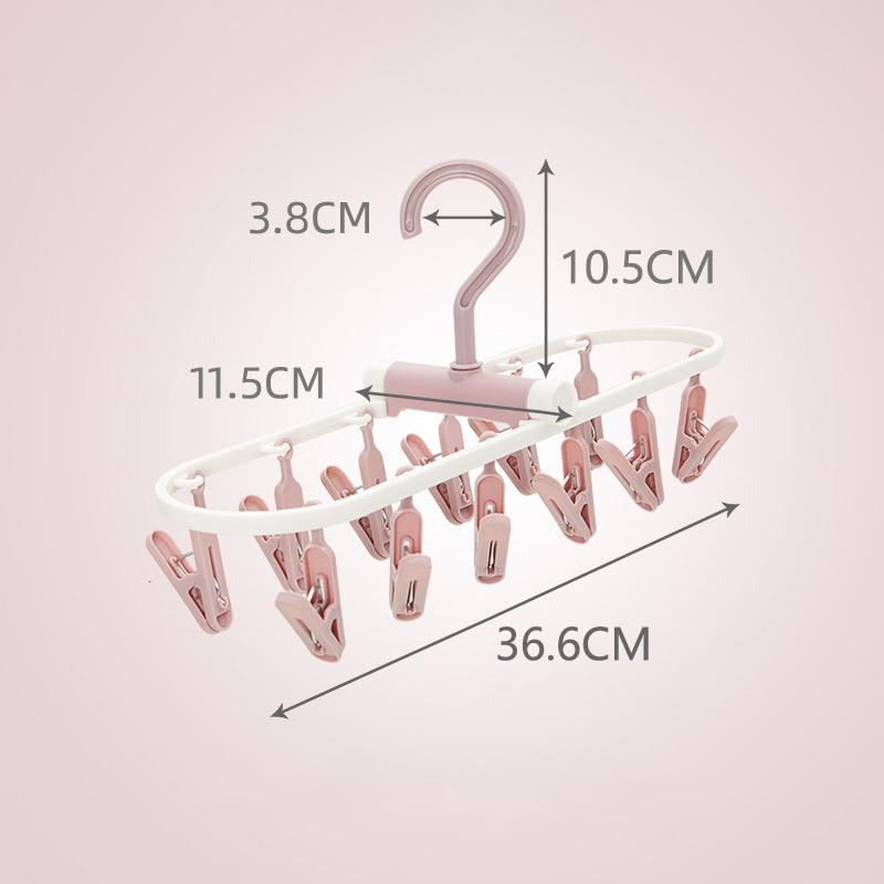 

8/32 Зажим для носков Многофункциональный зажим для сушки носков Вешалка для одежды Бытовой зажим для сушки носков 12 Зажим для носков Складная сушка для носков 36CM розовый