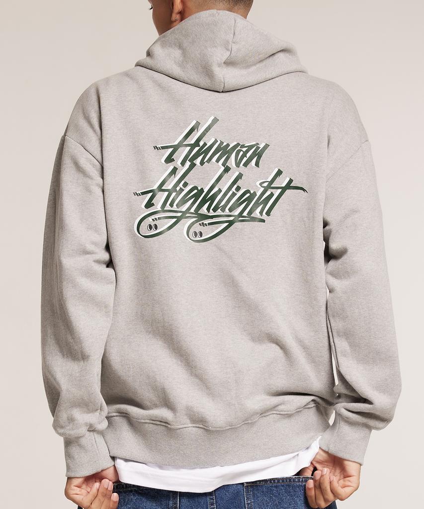 Cream Soda Lab Human Highlight Logo Zip-Up Grey Green