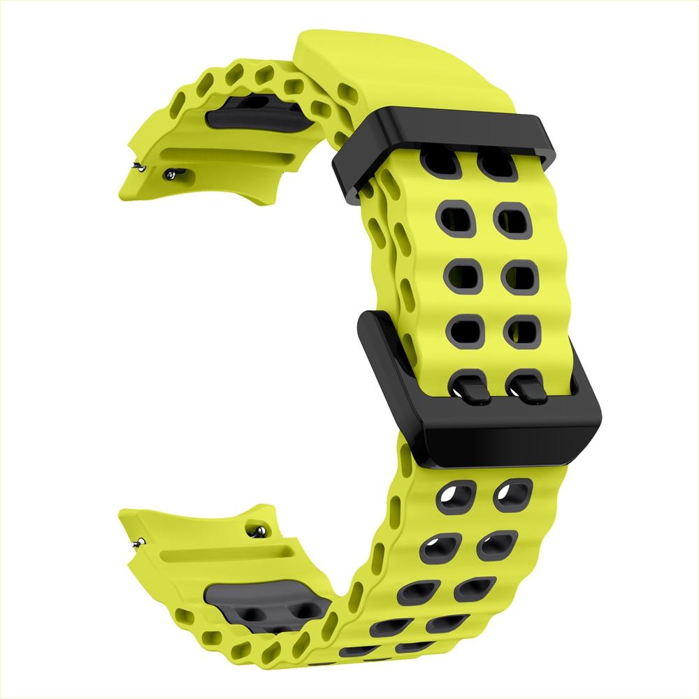 Inga Mellanrum Tvåfärgad Marin Sport Silikonrem För Samsung Galaxy Watch 7 FE 6 5 Pro 4 44mm 40mm Klocka och Armbandsrem