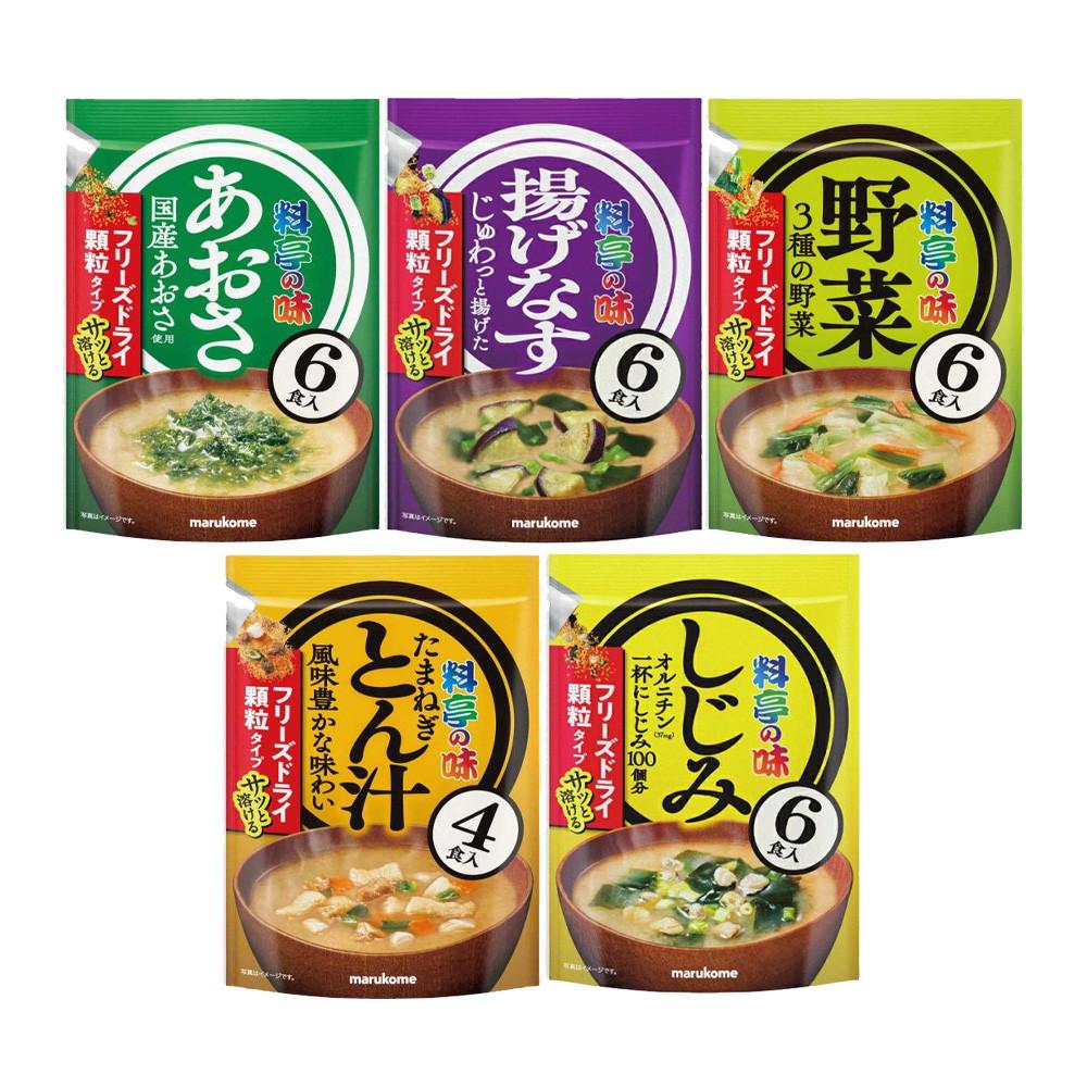 Japan Marukome Ryotei No Aji Freeze-Dried Granulated Miso Soup 4-Serving Pack / 6-Serving Pack