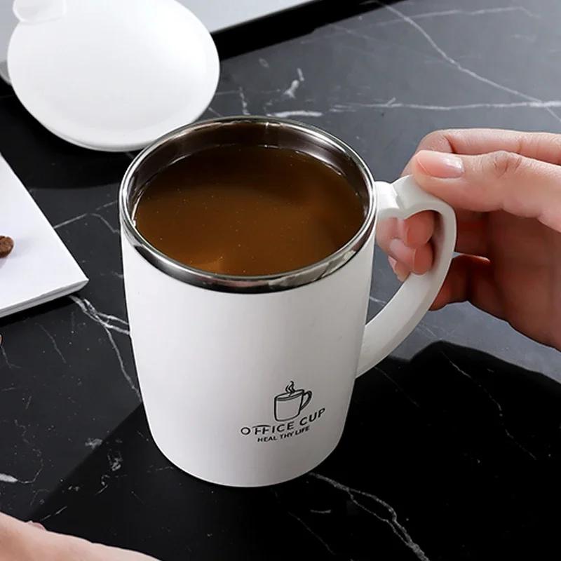 350ml Thermosbecher 304 Edelstahl Kaffeetasse mit Griff Auslaufsichere Vakuumflasche Isolierbecher Tragbare Thermoswasserflasche