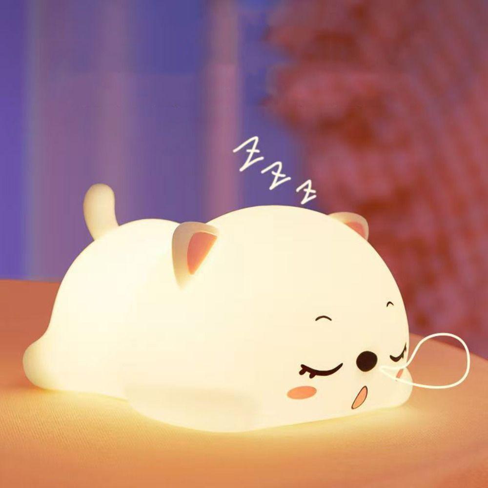Colorful Atmosphere USB Rechargeable Lamp Silicone Night Light  Children's Room