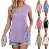 Spring New Round Neck Casual Sleeveless Solid-color Knitted Vest