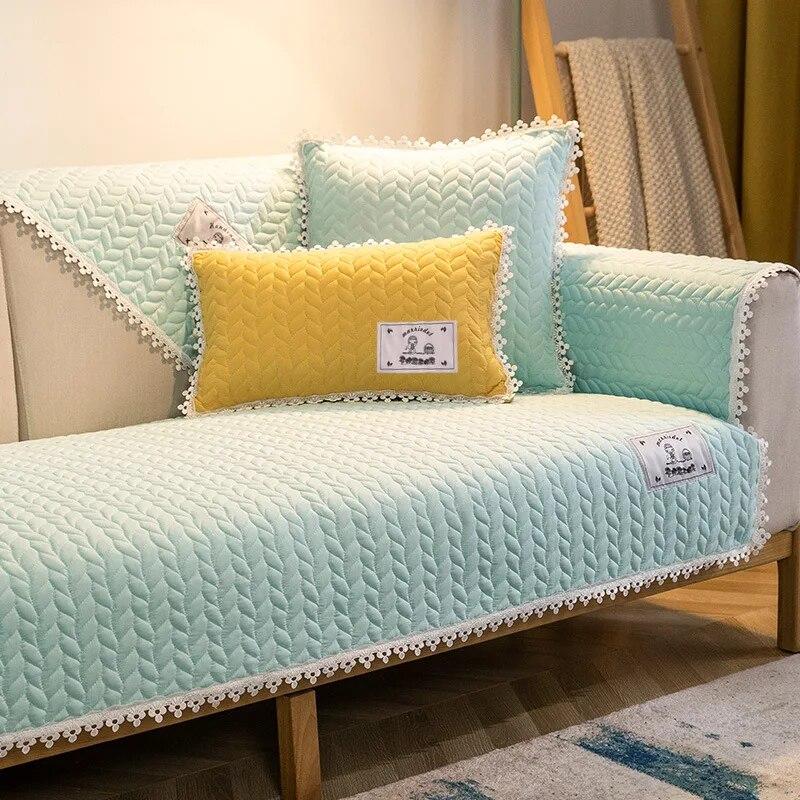 

Подушка для дивана Four Seasons Universal Fabric Living Room Non-Slip High-End Подушка Simple Modern Leather Sofa Cover Towel Custom 70x70cm 1pcs