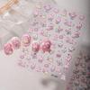 Cute Dopamine Pink Bunny 3D Nail Art Stickers for DIY Projects