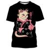 Uomo Donna Top Samurai Cartoon Animal 3D Printing Tees T-shirt streetwear a maniche corte fresca stile Harajuku divertente quotidiana