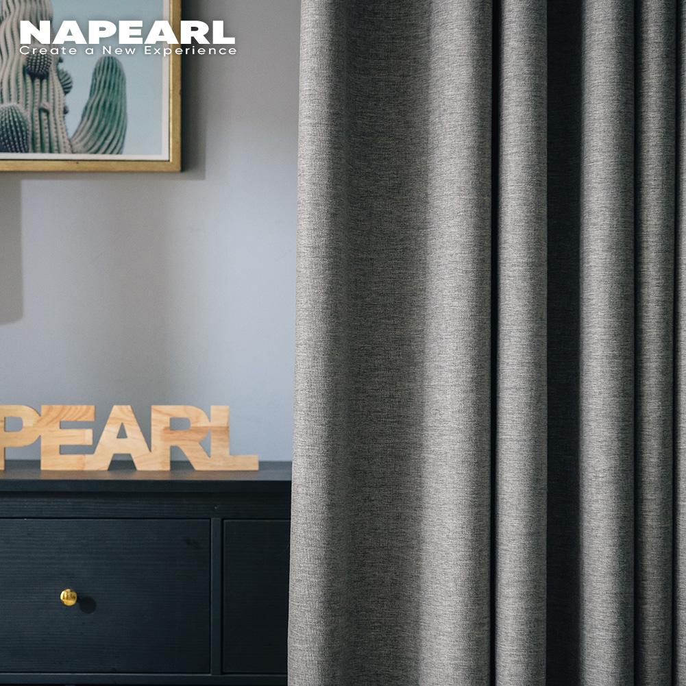 1 Stück NAPEARL Präzisions-Verdunkelungsvorhang 70% Verdunkelung Unifarbener Fensterbehang für Wohnzimmer Schlafzimmer Heimdekoration