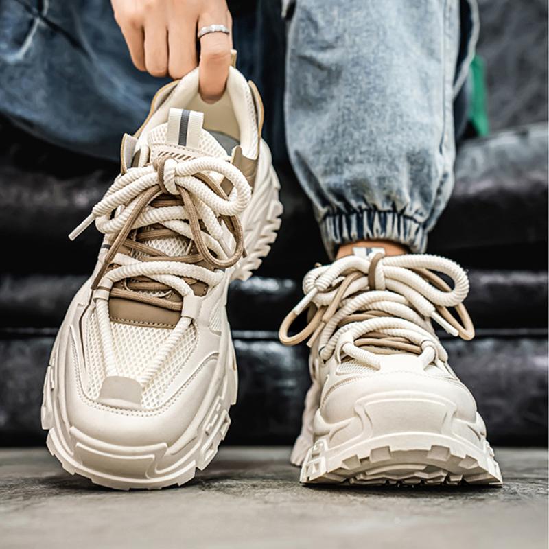 New Fashion Men 's Four Seasons Comfortable Thick Sole Shoes Students BoysTrending Soft Sole Breathable Casual Running Sneakers