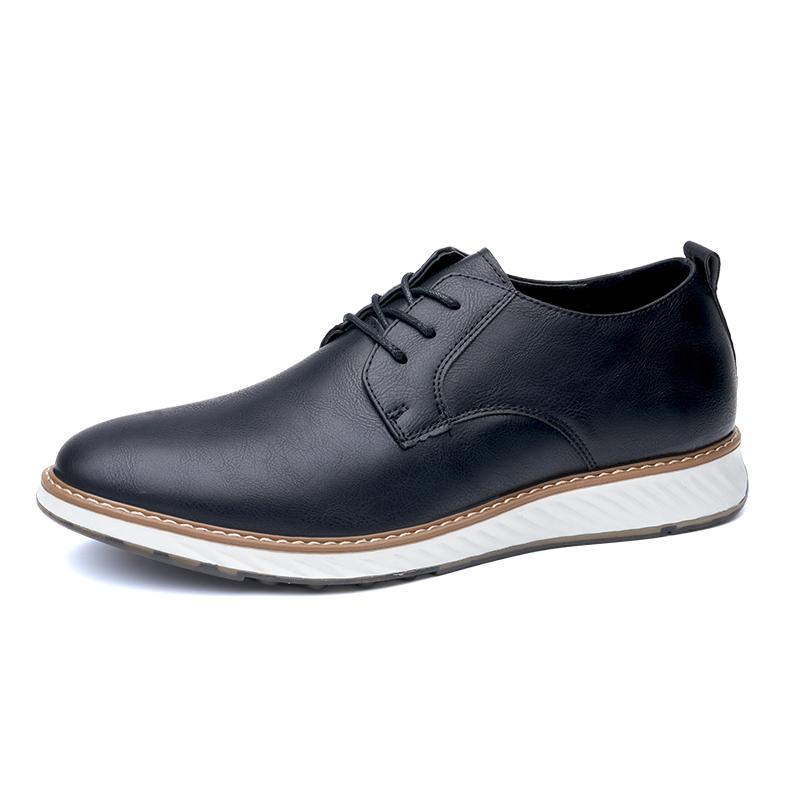Fashion Lace up casual men's leather shoes Comfortable gentleman style Classic Black Brown shoes adults Comfortable and versatile