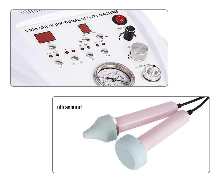Ultrasonic 5-in-1 Multifunctional Skin Scrubber with Hot/Cold Hammer for Exfoliation and Microdermabrasion
