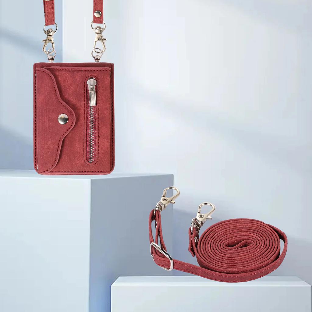 Zipper Wallet Leather Crossbody Case for Samsung Galaxy Z Flip 7 FE 6 5 4 3 Flip5 5G Purse Lanyard Strap Card Slot Holder Cover