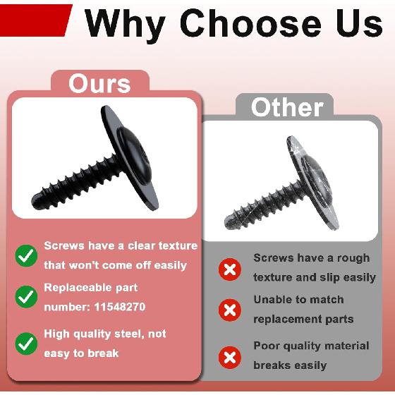 20 PCS Fender Liner Wheelhouse Liner Splash Shield Bolt Screw, 11548270 Fender Screw Compatible with GM Chevrolet Camaro Colorado Cruze Equinox