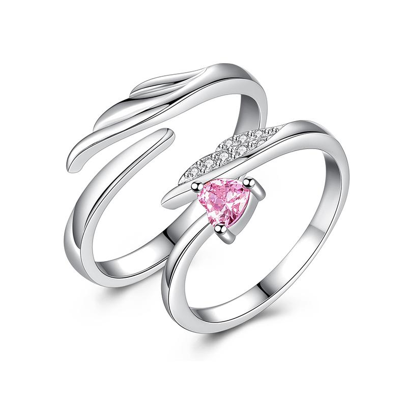 Classic Couple Rings For Men Women CZ Stone Trendy Wedding Lovers' Ring Jewelry Romantic Valentine's Day Present Ring Accessory
