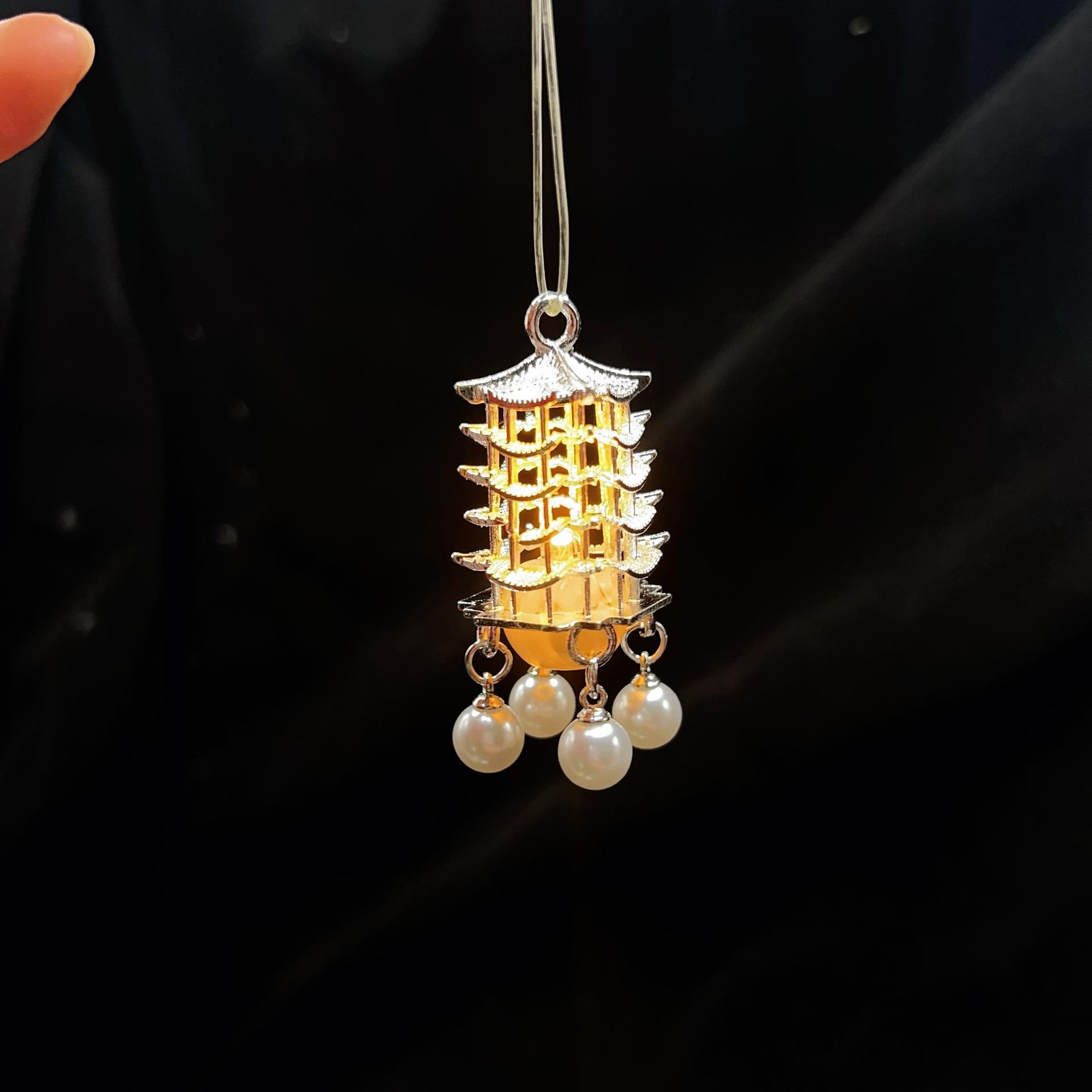 

Pendant palace lamp creative accessories light luxury pendant refrigerator sticker national style hanfu fringed jewelry